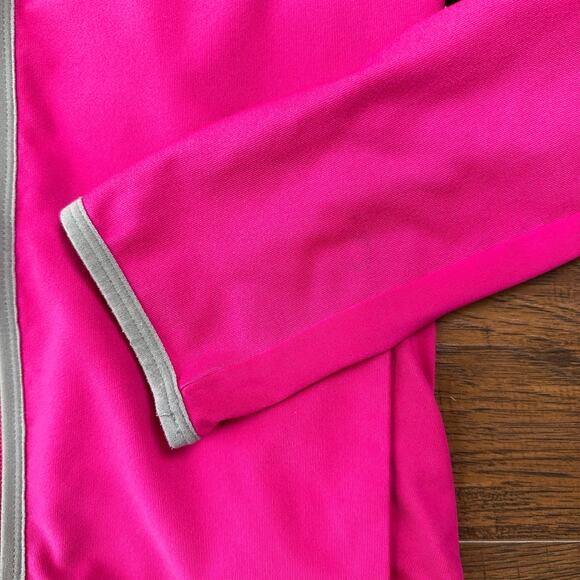 Nike Dri-Fit Pink Gray Full Zip Running Track Jacket Youth Size L Athletic Fit - Picture 7 of 14